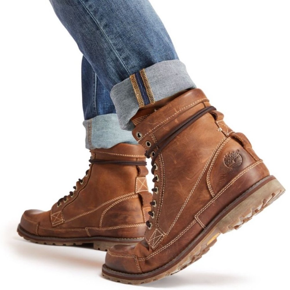 NEW TIMBERLAND MEN'S LEATHER 6IN BOOT - Picture 3 of 4